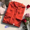 Bluzki damskie Shirstno.31 Silk Crepe de Chine koszula z kieszeniami klasyczny bluzka dla kobiet