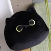 Kawaii preto 8cm adorável gato brinquedos de pelúcia de gatinho fofo travesseiro de gatinho recheado almofada de animais macia brinquedo mole para crianças decoram presentes