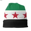 Bonnet / Casquettes Tête de Mort République Arabe Syrienne Trois Étoiles Rouges Drapeau Syrie Bonnet Slouchy Tendance Hiver Chaud Skullies Bonnets Chapeau Adulte Bonnet Bonnet J230518