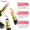 YANQINA Flower Color Läppstift Non-stick Cup Varmt Läppstift Blå Röd Guld Rose Trefärgad Jelly Lipstick