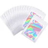 Jewelry Stand 50pcslot Thicken Ziplock Bags Holographic Laser Color Plastic Pouch For DIY Retail Storage Zip Lock Bag NO Hole 230517