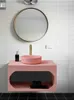 Rubinetti per lavabo da bagno Nordic Pink Cabinet Combinato da tavolo da bagno a parete