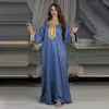 Abbigliamento etnico AB169 Medio Oriente Dubai Robe Abito musulmano Bronzato fatto a mano in pizzo Drill Donne da sera dell'Arabia Saudita