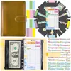 Glitter Budget Money Binder Zipper Envelops Cash Organizer System met onkostenbladen Saving Bill Notebook