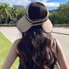 Шляпа шляпы широких краев ковша Мода Лето Сунхат для женщин на открытом воздухе против ультрафиолета -виниловой шапки пляж Большой солнцезащитный крем. Белт пустой верхний солнцезащитный рыбац