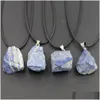 Pendant Necklaces Mini Natural Crystal Rough Stone Irregar Ore Energy Healing Gemstone Amazonite Amethyst Necklace Charms Wo Dhgarden Dhk1M