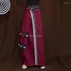 Ethnic Clothing 2023 Chinese National Style Women's Skirt With Thick Cotton And Linen Printed Long Elegant Daliy G513