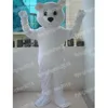 Costume de mascotte d'ours polaire blanc d'Halloween personnalisez le personnage de thème d'anime de dessin animé Noël tenue de fête en plein air costumes de robe de soirée unisexe