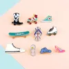 Fashion Brooch Skates Skateboard Sandals High Heels Women Enamel Badge Pins Shoes Metal Icon Shirts Jackets Backpacks Button Pin