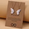 Naszyjniki wiszące 1PAIR Piękno Butterfly for Women Girl Special Gift Mother Daughter Fine Chokers Siostra Friend 230517