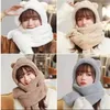 Capacetes de motocicleta Moda Urso Bonito Chapéu de orelha Cachecol Conjunto de Luvas Inverno Quente à Prova de Vento Casual Bonés de Lã de Pelúcia Gorros Fofos Grossos Kawaii