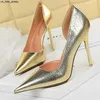 Sandals BIGTREE Shoes High Heels Gold Sliver Black Champagne Women Pumps Sexy Wedding Shoes Stiletto Heels Female Shoes Plus Size 43 J230518