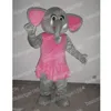 Julflicka elefant maskot kostym tecknad karaktär outfit kostym halloween fest utomhus karneval festival fancy klänning för män kvinnor