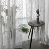 Rideau blanc flottant Tulle transparent pour salon chambre fenêtre panneau cuisine court drapé écran Voile