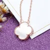 Women's luxury jewelry designer fashion necklace Lucky four-leaf clover clavicle Chain high-quality vintage stainless steel necklace