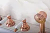 Bathroom Sink Faucets Antique Red Copper Brass Widespread 5 Hole Roman Tub Bath Faucet With Telephone Style Hand Held Shower Head Atf189