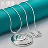 Pendant Necklaces DOTEFFIL 925 Sterling Silver AAA Zircon Round Spiral Necklace 1630 Inch Chain For Woman Man Charm Wedding Jewelry 230517