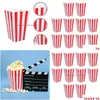 Present Wrap Popcorn Boxes Paper Movie Containers Box Party Night Container Hinks Hinks Supplies Holder White Red Bk Bowl Holders Dr DHXZF