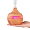 Mini difusor de aceite esencial de aromaterapia portátil de 300ml, humidificador de bambú, difusores ultrasónicos de niebla fría de grano de madera con