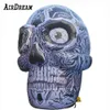 Бесплатная доставка Огромная надувная серая печатная головка Skull Head Giant Ghost Skeleton Model Model Игрушка для фестиваля Хэллоуин