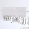 Brincos geométricos de argola de pérolas para mulheres de cor dourada de metal cor prata de brinco de bretas de moda de círculo de círculos vazios