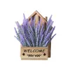 Decorative Flowers Artificial Flower Lavender Fake Wall Plants With Wood Box Outdoor Appearance Rustic Style DIY Garden Decorations