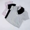 Lulus-Camiseta deportiva de manga corta para mujer, Top corto ajustado Sexy con cuello en V y espalda en U, FitnessH5