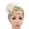 Hoofdbanden jaren 1920 Flapper hoofdband veer kopstuk brullende 20s Great Gatsby geïnspireerde bladmedaillon Pearl -hoofdband vrouwen haaraccessoires 230518