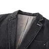 Men's Jackets Cotton Men Denim Suit Jacket Single Breasted Pockets Grey Casual Street Spring Autumn Male Jeans Outwear Slim Man Cowboy