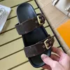 Real Leather Slippers Designer Women Platform Slides TIPPI Fashion Vintage Gladiator Sandals Brown Black White