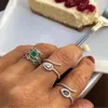 Anillos de boda CZ, joyería de moda para mujer, oro rosa blanco, varios colores, Zirconia ambiental, gota de agua cúbica