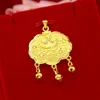 Girl Children Pendant Chain Lovely Lock Birthday Gift Real 18k Yellow Gold Filled Pretty Kids Jewelry Present