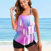 Badebekleidung Sommer Frauen Tankini Sexy Monokini Beachwear 3D-Druck Badehose Hohe Taille Zweiteiliges Set Mode Badeanzug Lose Badebekleidung 230518