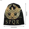 Beanie / Skull Caps Gold Roman Empire Byzantine Eagle Emblem Slouchy Beanie Winter Warm Skullies Gorros Sombreros Adulto Roma SPQR Knitting Bonnet Cap J230518