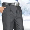 Garnitury męskie spodnie Męskie Umyj i noszenie elastyczne formalne dopasowanie męskiej drape plus rozmiar prosty czarna sukienka Biuro Biuro Business Spodnie A151