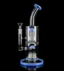 Bong d'acqua in vetro spesso Fumo Pipa Narghilè Doppia matrice Perc Recycler Dab Rigs Oil Rig