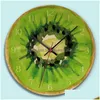 Horloges Murales Fruits Horloge Orange Citron Fruits Citron Vert Pomelo Cuisine Moderne Montre Décor À La Maison Art Tropical Montre Drop Delivery Jardin Dh8Js