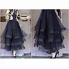 Skirts Elegant Ruffle Brand Women Skirt Fluffy Long Tulle Elastic Band Maxi Ankle Length