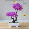 Fleurs décoratives Plantes Vertes Artificielles Bonsaï Simulation En Plastique Petit Pot D'arbre Plante En Pot Ornements Pour La Maison Table Jardin Décor