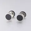 Stud 1 Pair Titanium Steel Stud Earrings For WomenMen Simple Drip Oil Round Dumbbell Hypoallergenic Earrings Classic Pop Jewelry Z0517