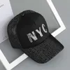 Dongyun Korean hat new Sequin NET hat letter NYC duck tongue hat men's and women's outdoor sunscreen baseball hat