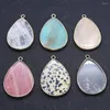 Charms Natural Quartz Crystal Agate Spotted Stone Sliced ​​펜던트 숙녀 물 드롭 수제 보석 제조 목걸이 귀걸이 DIY