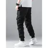 Pantaloni da uomo Pantaloni cargo da uomo con zip e patta tasca laterale con coulisse in vita 230518