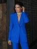 Kvinnors tvådelade byxor Tesco 2 Chic Women's Suit Temperament Tall and Elegant Formal Party for Women Flare Slim Fit Jacket