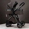 Populaire Bassinet Stroller 3 In 1 High Landscape Car Seat and Strollers Tiltable Foldable Check Baby Carts Proteerbare Outdoor Soft Touch Comfortabel BA01 C23