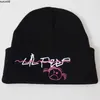 Beanie/Skull Caps Lil Peep Embroidery Sticked Hat Solid Color Unisex Letter Beanie Hat Men Women Winter's Cap Skallies J230518