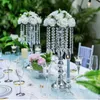 Silver Gold Tall Crystal Chandelier Flower Vase Centres Cédelles de fleur en métal pour table de mariage Événement d'anniversaire Décoration de la maison Ocean Express