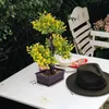 Dekorative Blumen, gefälschte Desktop-Dekoration, Bonsai-Baum, künstliche Pflanzen, im Freien, im Topf, für den Innenbereich, grün, für Zuhause, rot, realistisch