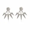 Stud Earrings Fashion Jewelry Crystal Front Back Double Sided For Women Ear Jacket Piercing Earing Punk