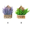 Fleurs décoratives Fleur Artificielle Lavande Faux Plantes Murales Avec Boîte En Bois Apparence Extérieure Style Rustique DIY Décorations De Jardin